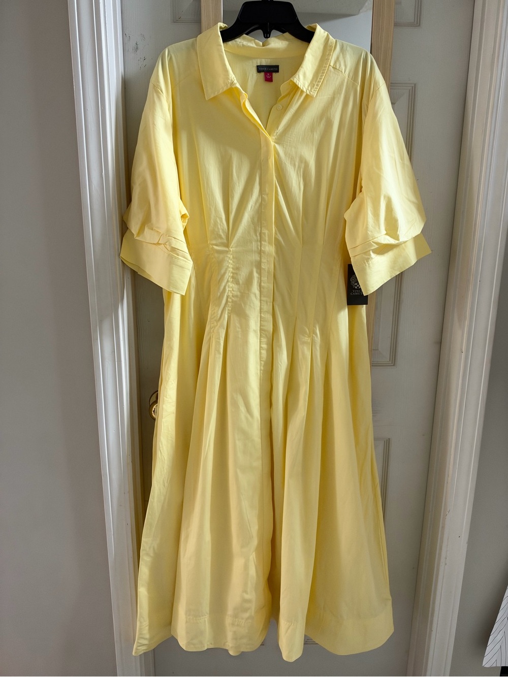 Vince camuto Yellow Midi Shirtdress nwt size xl